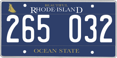 RI license plate 265032