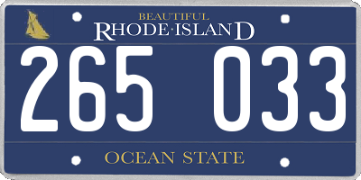 RI license plate 265033