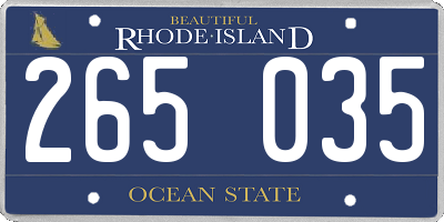 RI license plate 265035