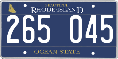 RI license plate 265045