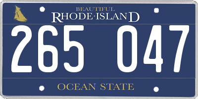 RI license plate 265047
