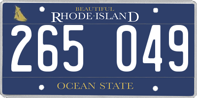RI license plate 265049