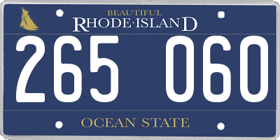RI license plate 265060