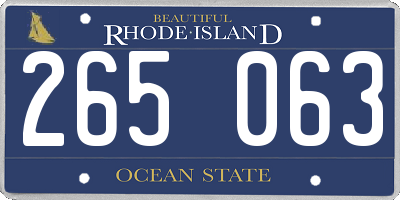 RI license plate 265063