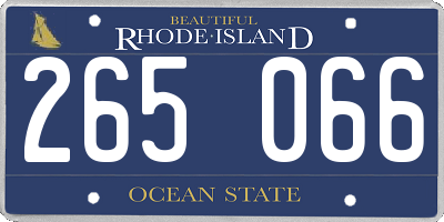 RI license plate 265066