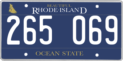 RI license plate 265069