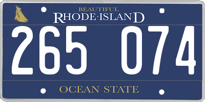 RI license plate 265074