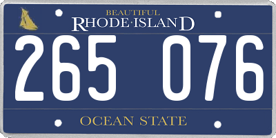 RI license plate 265076