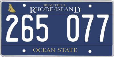 RI license plate 265077