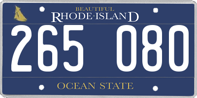 RI license plate 265080