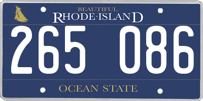 RI license plate 265086