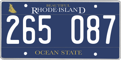 RI license plate 265087