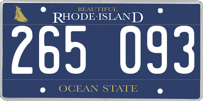 RI license plate 265093