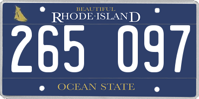 RI license plate 265097