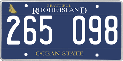 RI license plate 265098