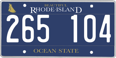 RI license plate 265104