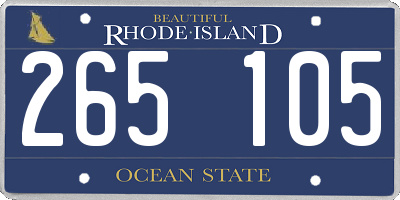 RI license plate 265105