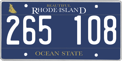 RI license plate 265108