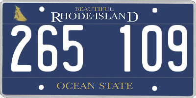 RI license plate 265109