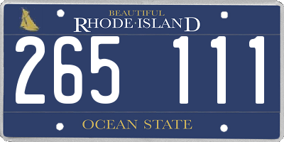 RI license plate 265111