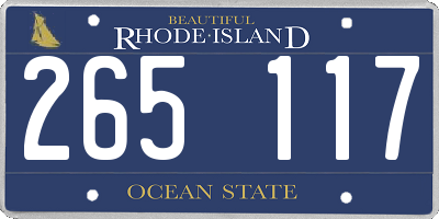 RI license plate 265117