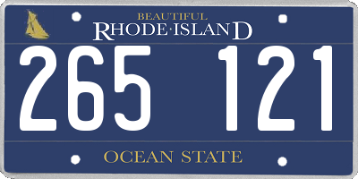 RI license plate 265121