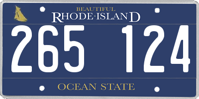 RI license plate 265124