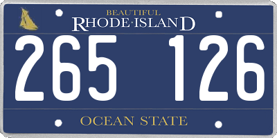 RI license plate 265126