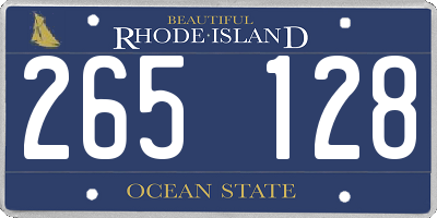 RI license plate 265128