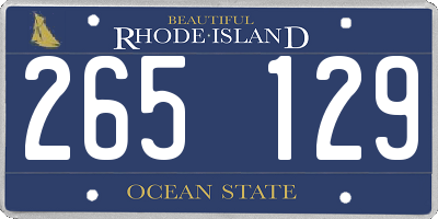 RI license plate 265129