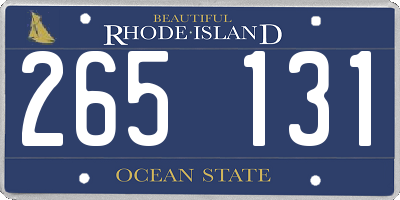 RI license plate 265131