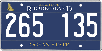 RI license plate 265135