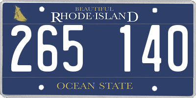 RI license plate 265140