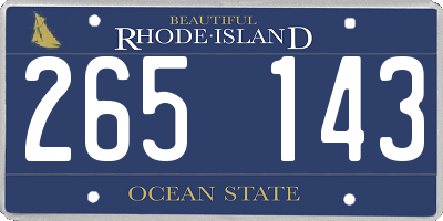 RI license plate 265143