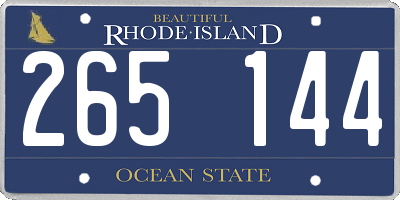 RI license plate 265144