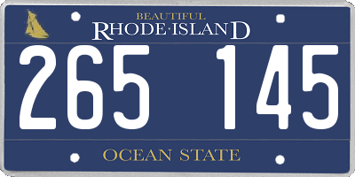 RI license plate 265145