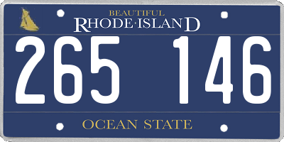 RI license plate 265146
