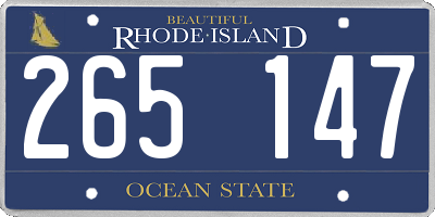 RI license plate 265147