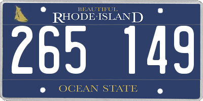 RI license plate 265149
