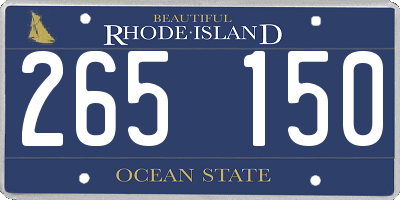 RI license plate 265150