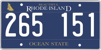 RI license plate 265151