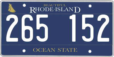 RI license plate 265152