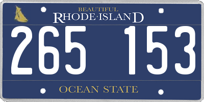 RI license plate 265153