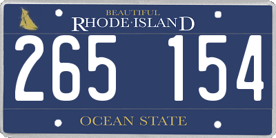 RI license plate 265154