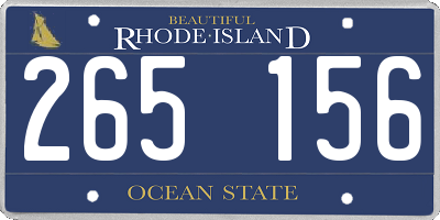 RI license plate 265156