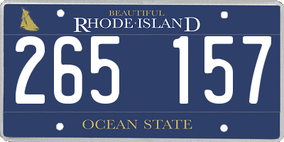 RI license plate 265157