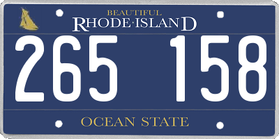 RI license plate 265158