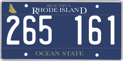 RI license plate 265161