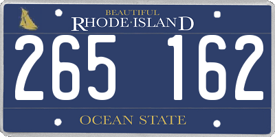 RI license plate 265162