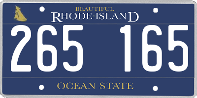 RI license plate 265165